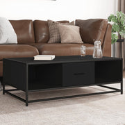Salontafel 100x57x35 cm bewerkt hout metaal zwart