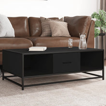 Salontafel 100x57x35 cm bewerkt hout en metaal zwart