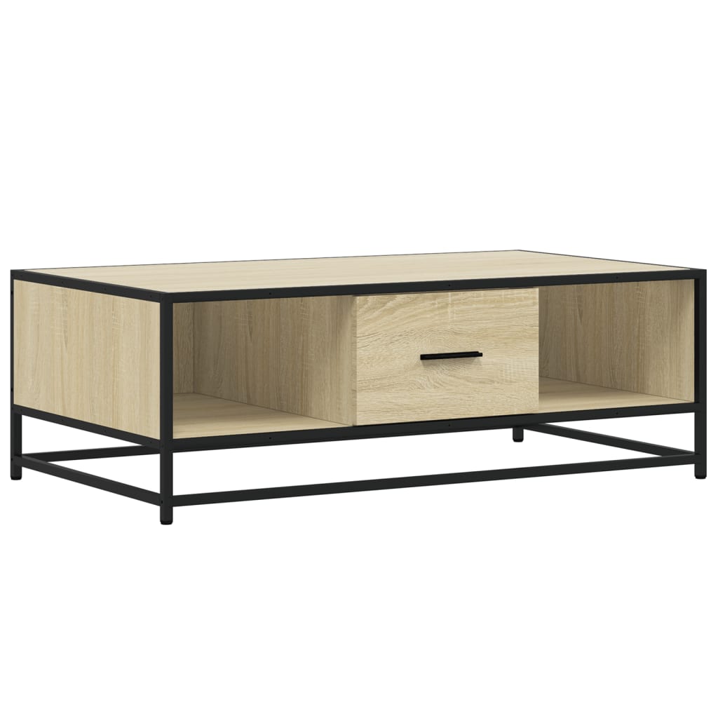 Salontafel 100x57x35 cm bewerkt hout en metaal sonoma eiken