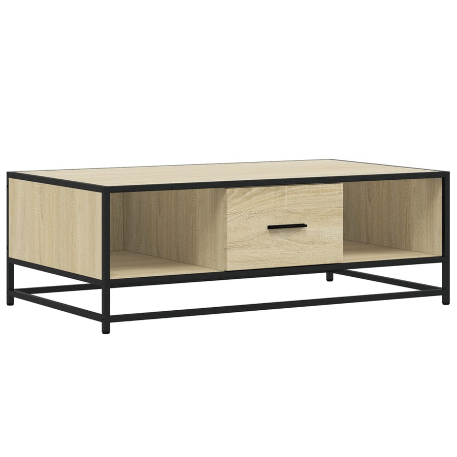 Salontafel 100x57x35 cm bewerkt hout en metaal sonoma eiken
