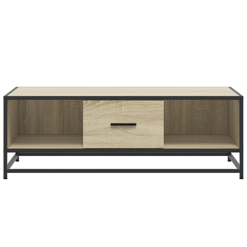 Salontafel 100x57x35 cm bewerkt hout en metaal sonoma eiken