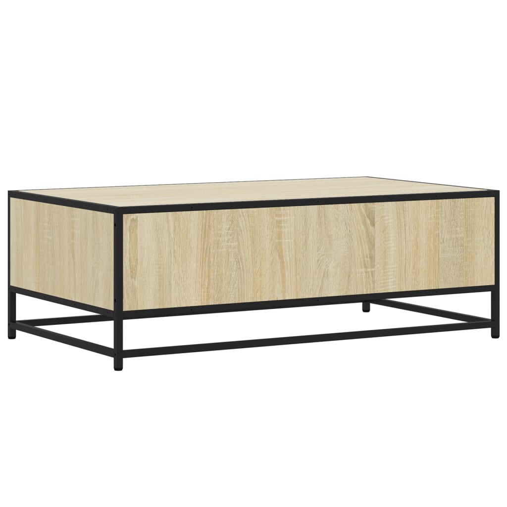 Salontafel 100x57x35 cm bewerkt hout en metaal sonoma eiken