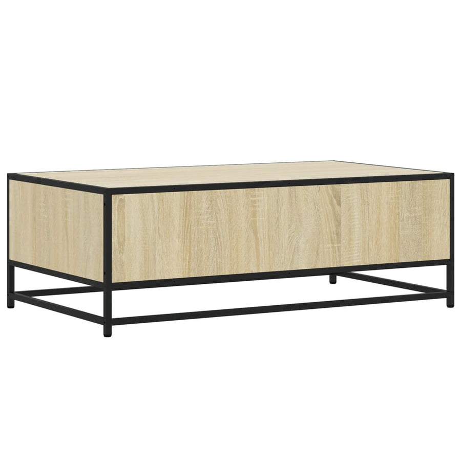 Salontafel 100x57x35 cm bewerkt hout en metaal sonoma eiken