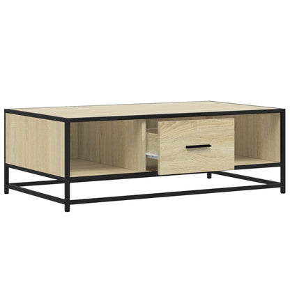 Salontafel 100x57x35 cm bewerkt hout en metaal sonoma eiken