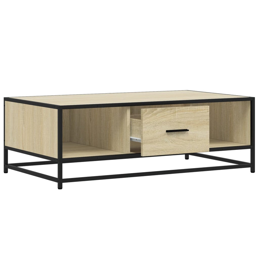 Salontafel 100x57x35 cm bewerkt hout en metaal sonoma eiken