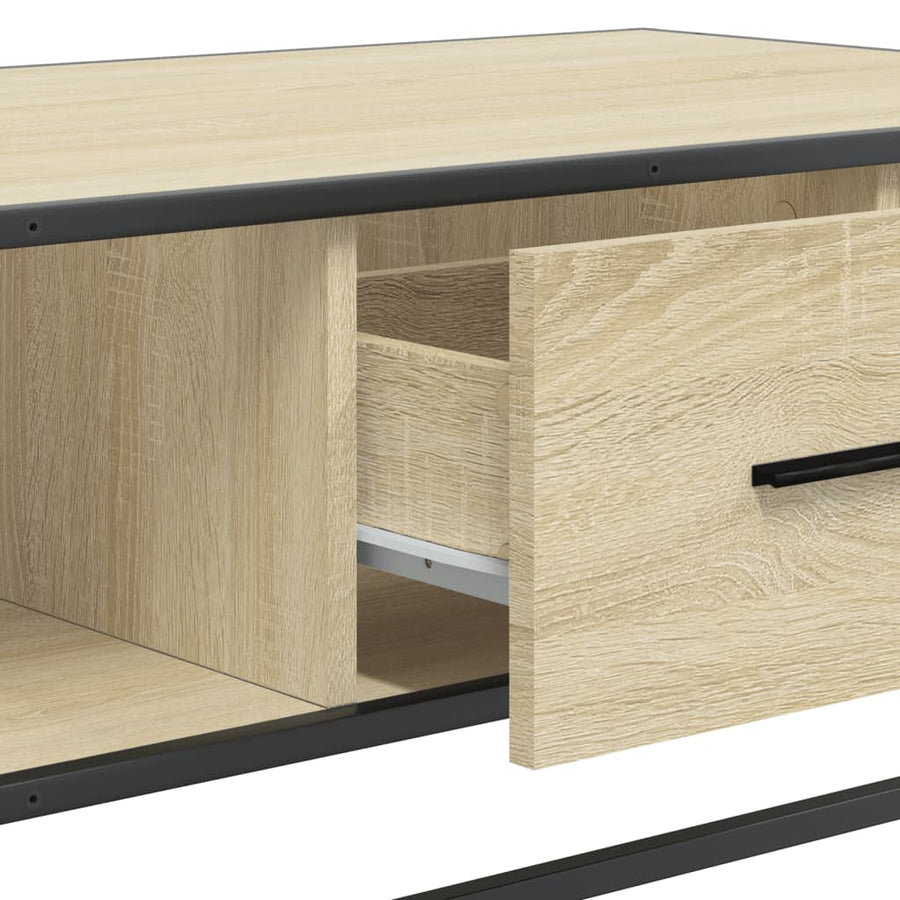 Salontafel 100x57x35 cm bewerkt hout en metaal sonoma eiken