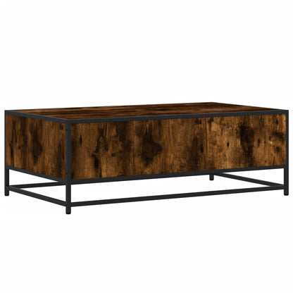 Salontafel 100x57x35 cm bewerkt hout en metaal gerookt eiken