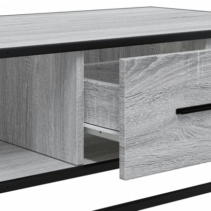 Salontafel 100x57x35 cm bewerkt hout en metaal grijs sonoma