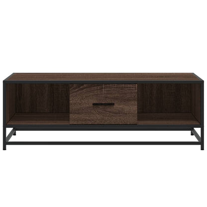 Salontafel 100x57x35 cm bewerkt hout en metaal bruin eikenkleur