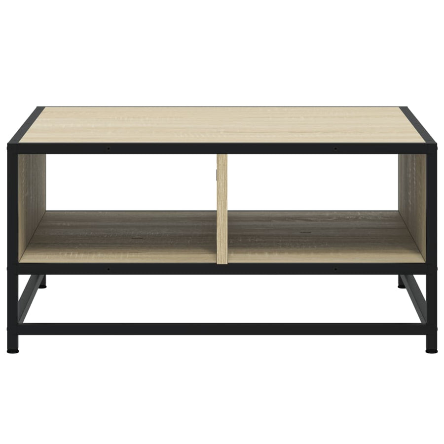 Salontafel 60,5x60,5x30 cm bewerkt hout en metaal sonoma eiken