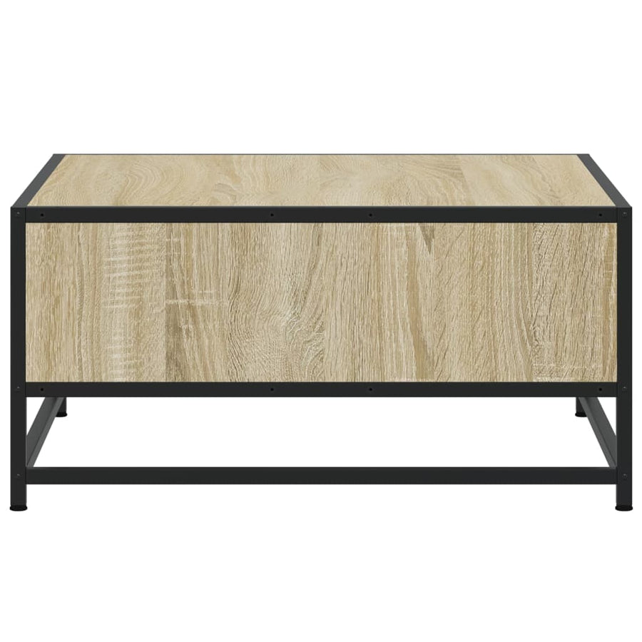 Salontafel 60,5x60,5x30 cm bewerkt hout en metaal sonoma eiken
