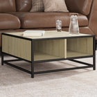 Coffee table 60.5x60.5x30 cm engineered wood and metal sonoma oak