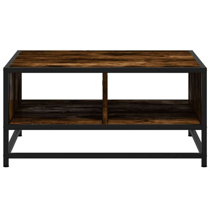 Salontafel 60,5x60,5x30 cm bewerkt hout en metaal gerookt eiken