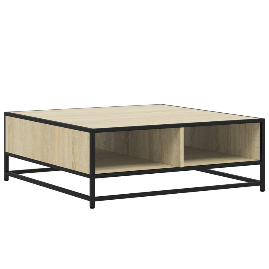 Salontafel 80x80x30 cm bewerkt hout en metaal sonoma eikenkleur