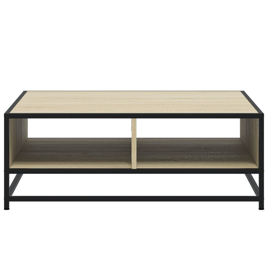 Salontafel 80x80x30 cm bewerkt hout en metaal sonoma eikenkleur