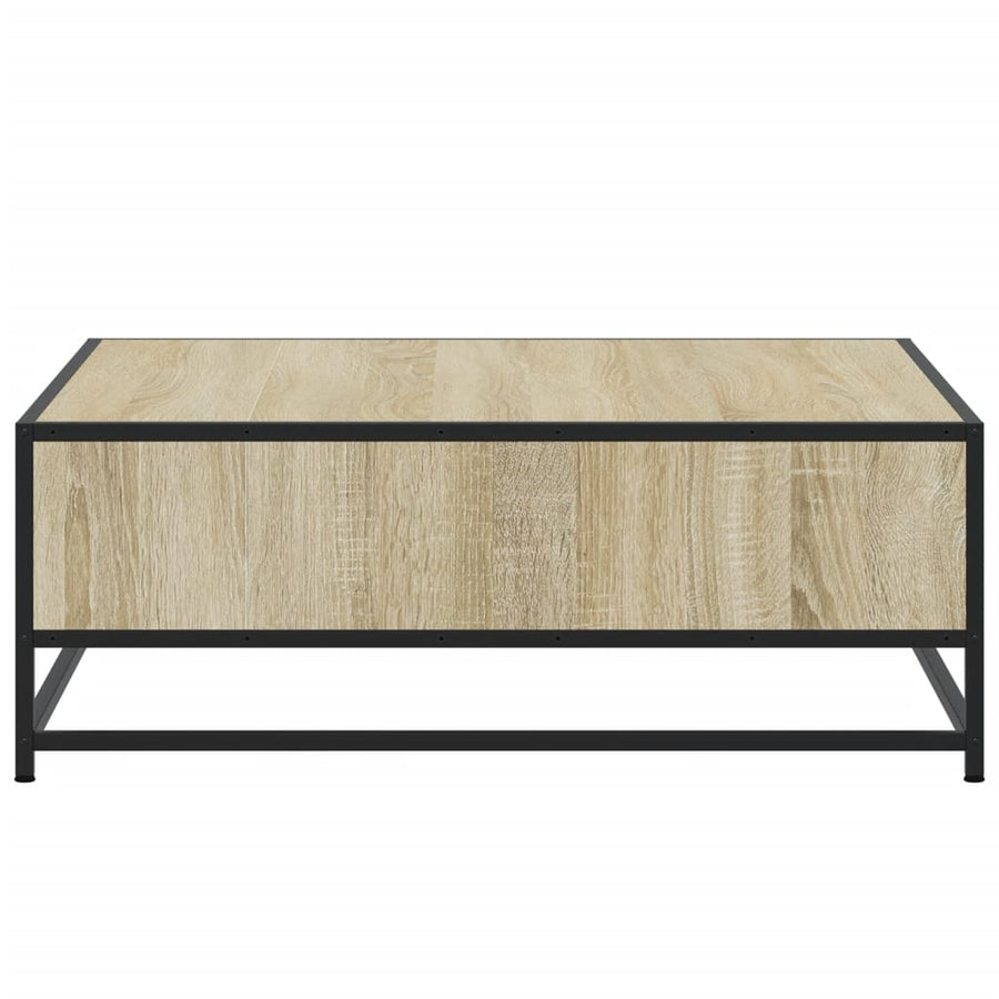 Salontafel 80x80x30 cm bewerkt hout en metaal sonoma eikenkleur