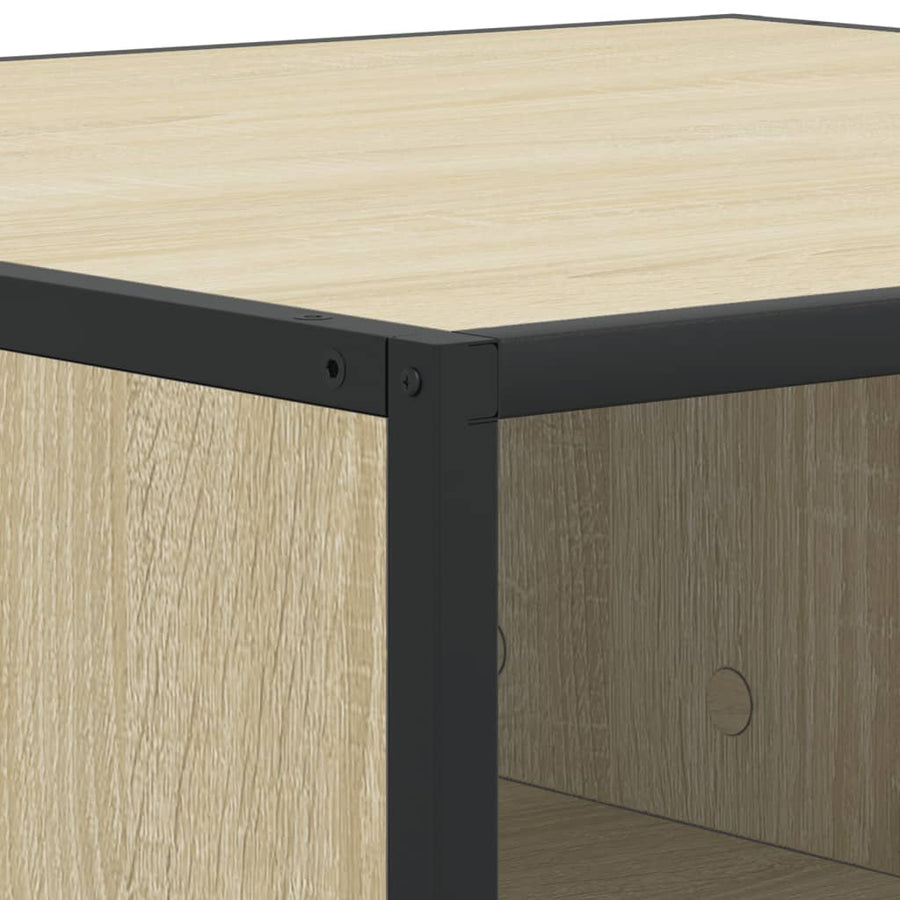 Salontafel 80x80x30 cm bewerkt hout en metaal sonoma eikenkleur