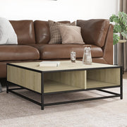 Coffee table 80x80x30 cm engineered wood and metal Sonoma oak color