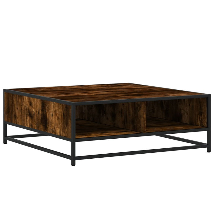 Salontafel 80x80x30 cm bewerkt hout en metaal gerookt eiken