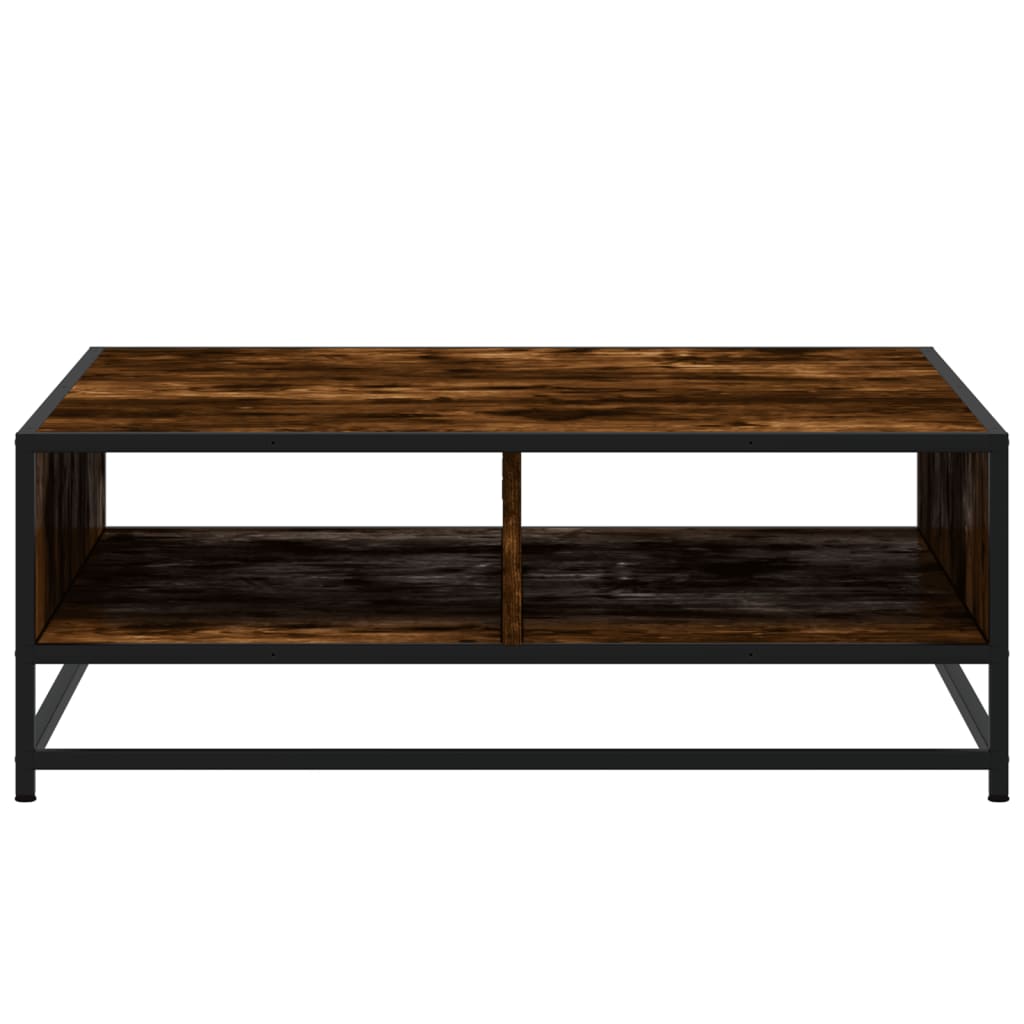 Salontafel 80x80x30 cm bewerkt hout en metaal gerookt eiken