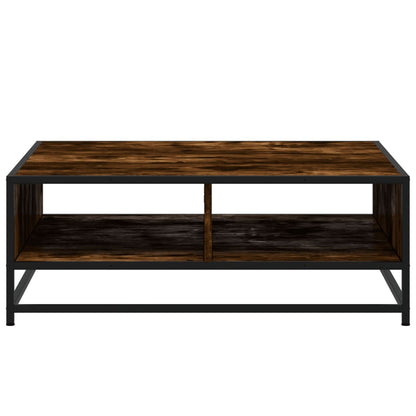 Salontafel 80x80x30 cm bewerkt hout en metaal gerookt eiken