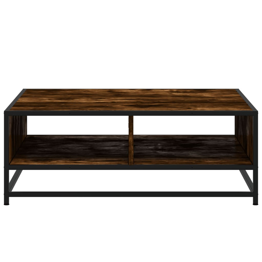 Salontafel 80x80x30 cm bewerkt hout en metaal gerookt eiken