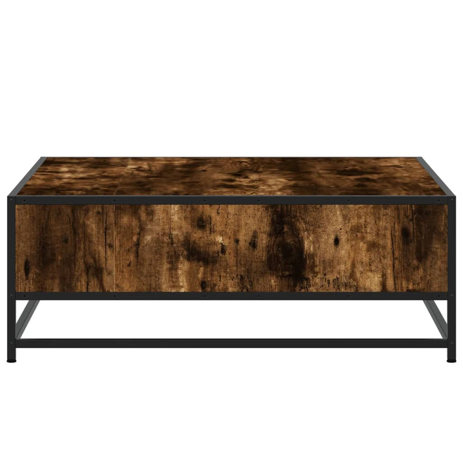 Salontafel 80x80x30 cm bewerkt hout en metaal gerookt eiken