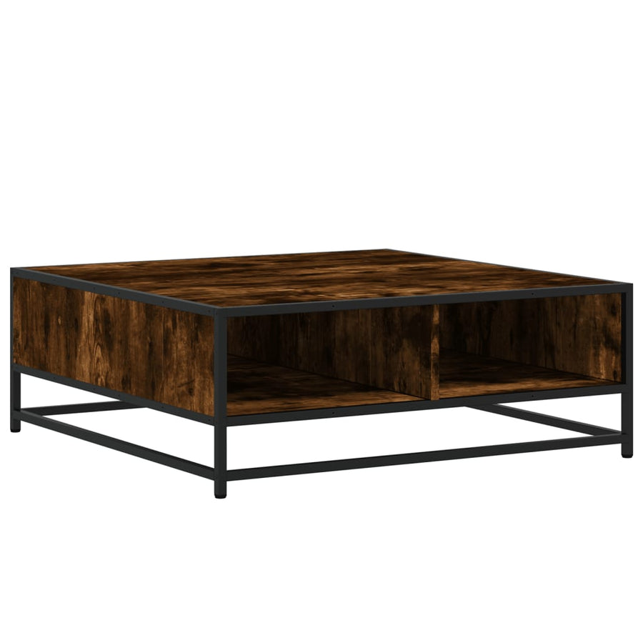 Salontafel 80x80x30 cm bewerkt hout en metaal gerookt eiken