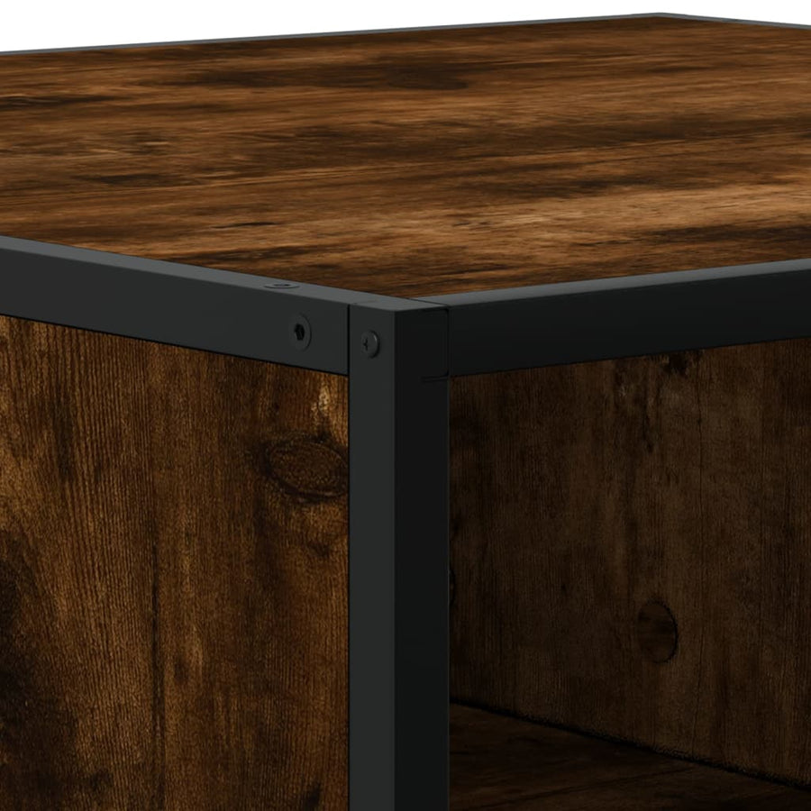 Salontafel 80x80x30 cm bewerkt hout en metaal gerookt eiken