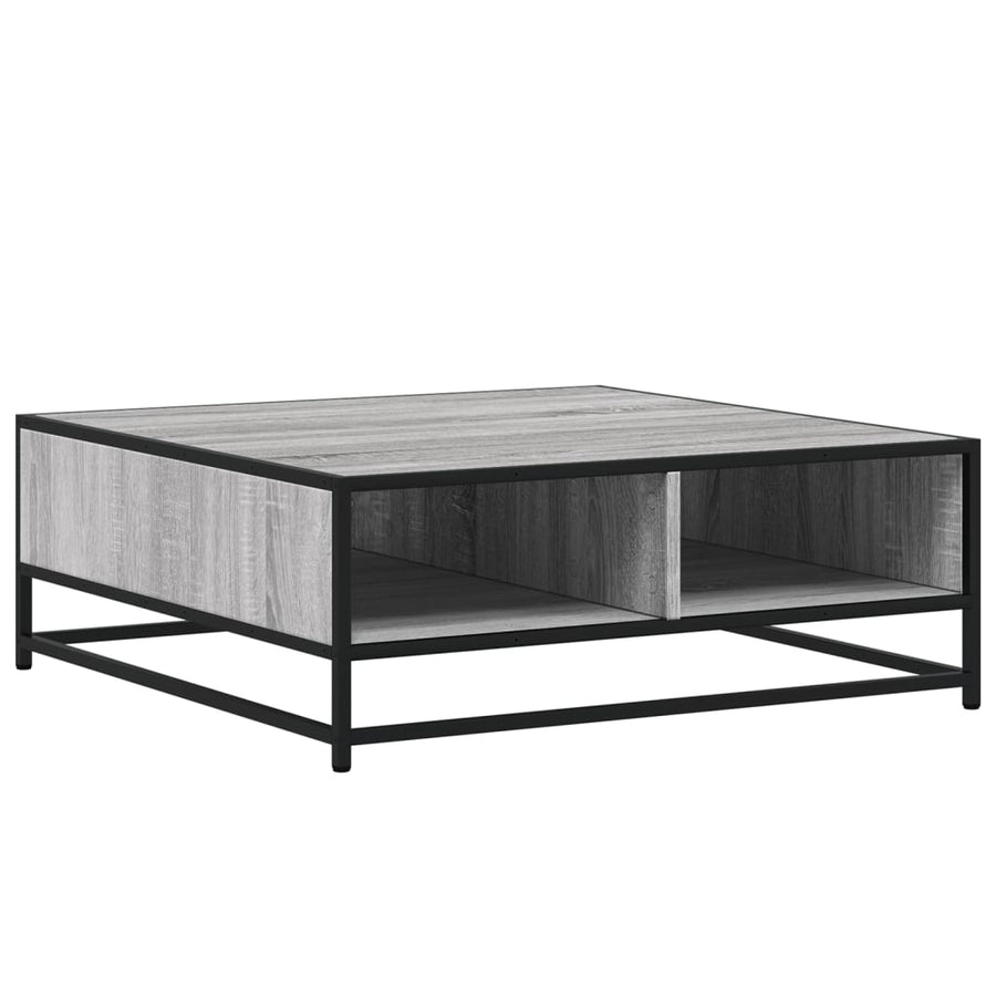 Salontafel 80x80x30 cm bewerkt hout en metaal grijs sonoma