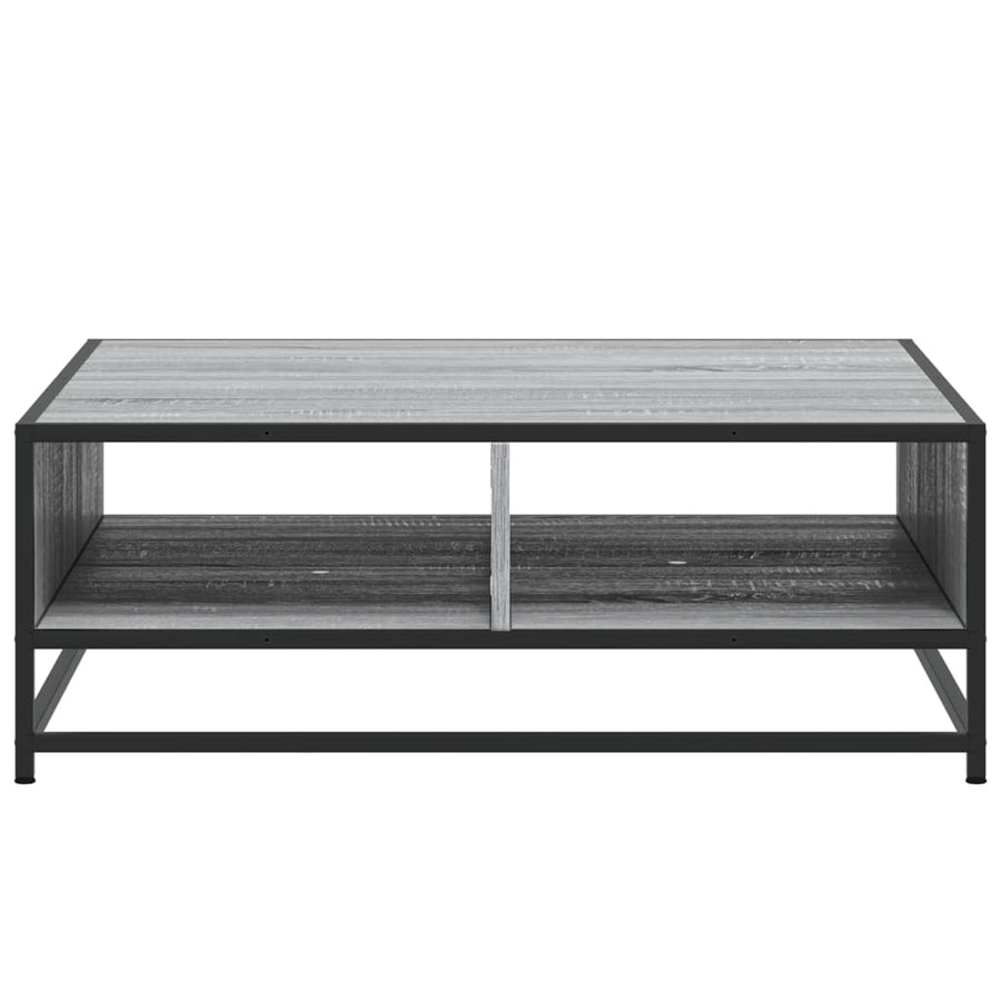 Salontafel 80x80x30 cm bewerkt hout en metaal grijs sonoma