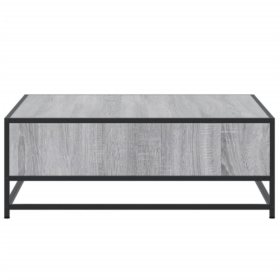 Salontafel 80x80x30 cm bewerkt hout en metaal grijs sonoma