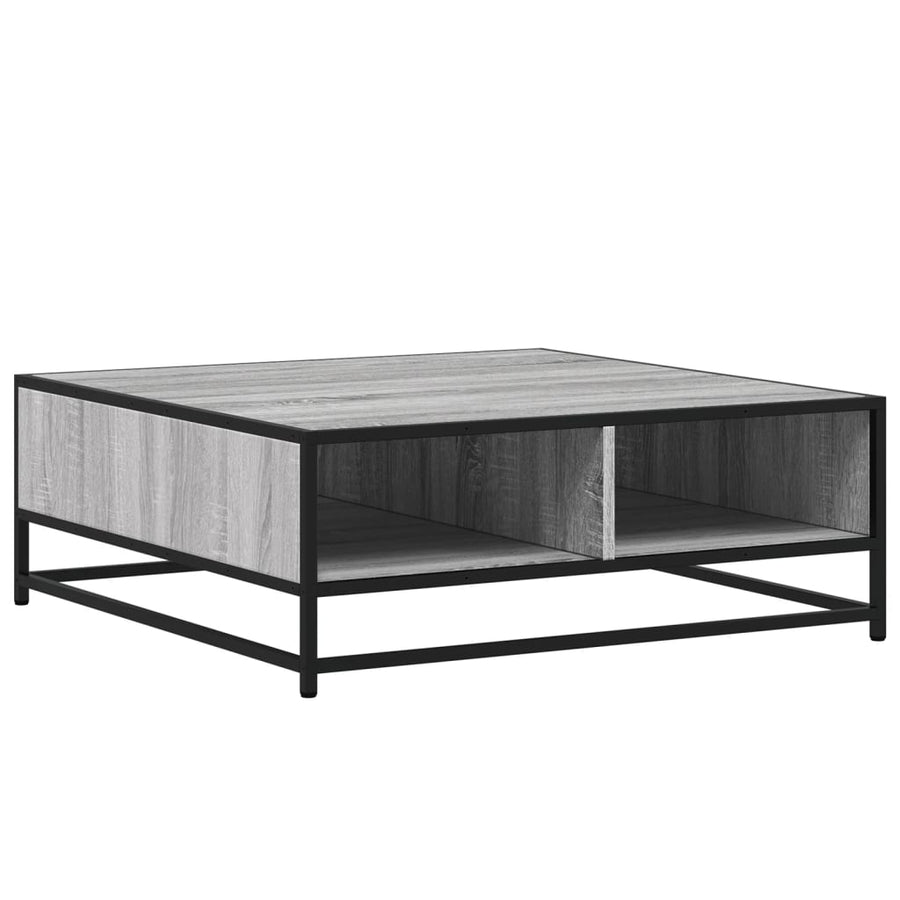 Salontafel 80x80x30 cm bewerkt hout en metaal grijs sonoma
