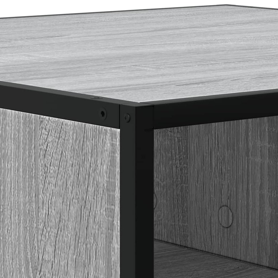 Salontafel 80x80x30 cm bewerkt hout en metaal grijs sonoma