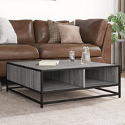 Coffee table 80x80x30 cm treated wood and metal grey sonoma