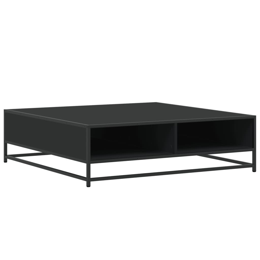 Salontafel 100x100x30 cm bewerkt hout en metaal zwart