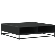 Salontafel 100x100x30 cm bewerkt hout en metaal zwart