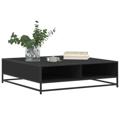 Salontafel 100x100x30 cm bewerkt hout en metaal zwart