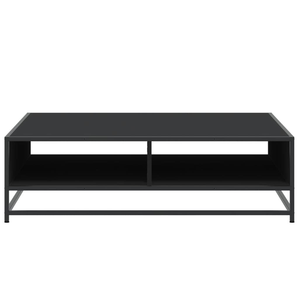 Salontafel 100x100x30 cm bewerkt hout en metaal zwart