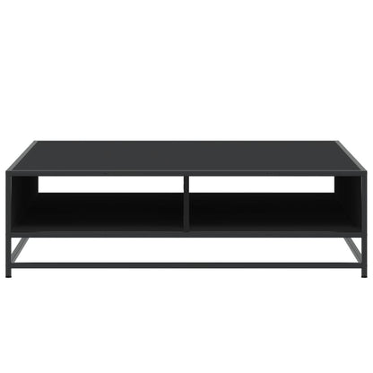 Salontafel 100x100x30 cm bewerkt hout en metaal zwart