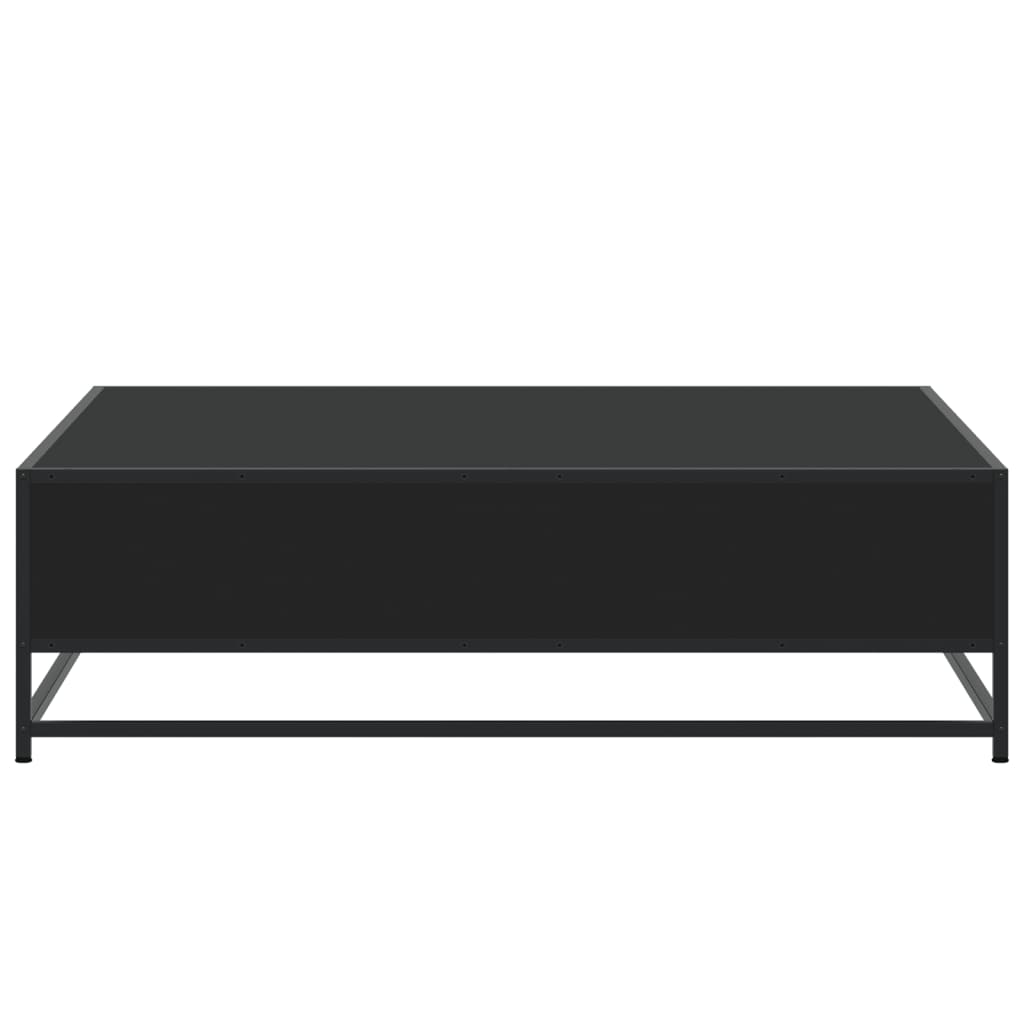 Salontafel 100x100x30 cm bewerkt hout en metaal zwart