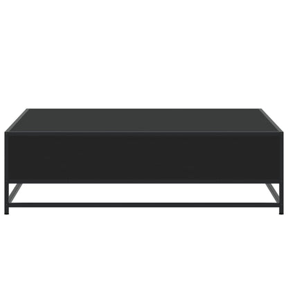 Salontafel 100x100x30 cm bewerkt hout en metaal zwart