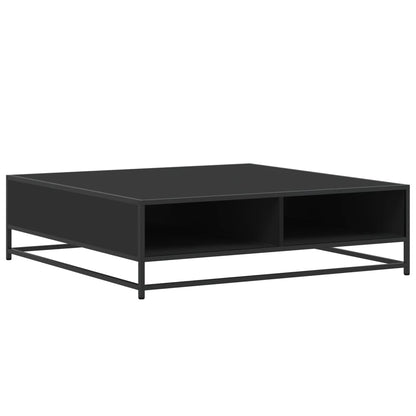 Salontafel 100x100x30 cm bewerkt hout en metaal zwart