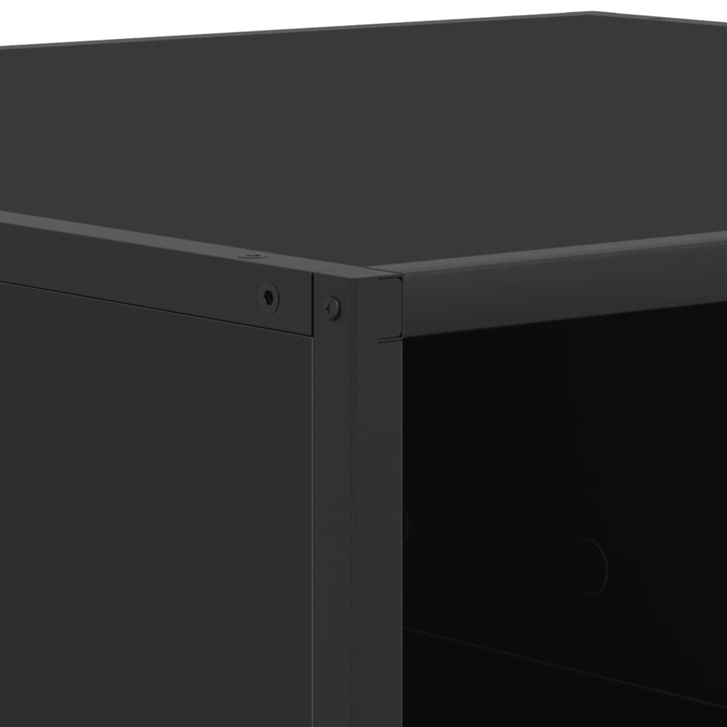 Salontafel 100x100x30 cm bewerkt hout en metaal zwart
