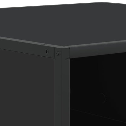 Salontafel 100x100x30 cm bewerkt hout en metaal zwart