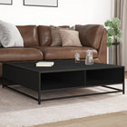 Coffee table 100x100x30 cm treated wood and metal black