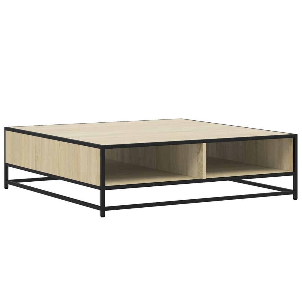 Salontafel 100x100x30 cm bewerkt hout en metaal sonoma eiken