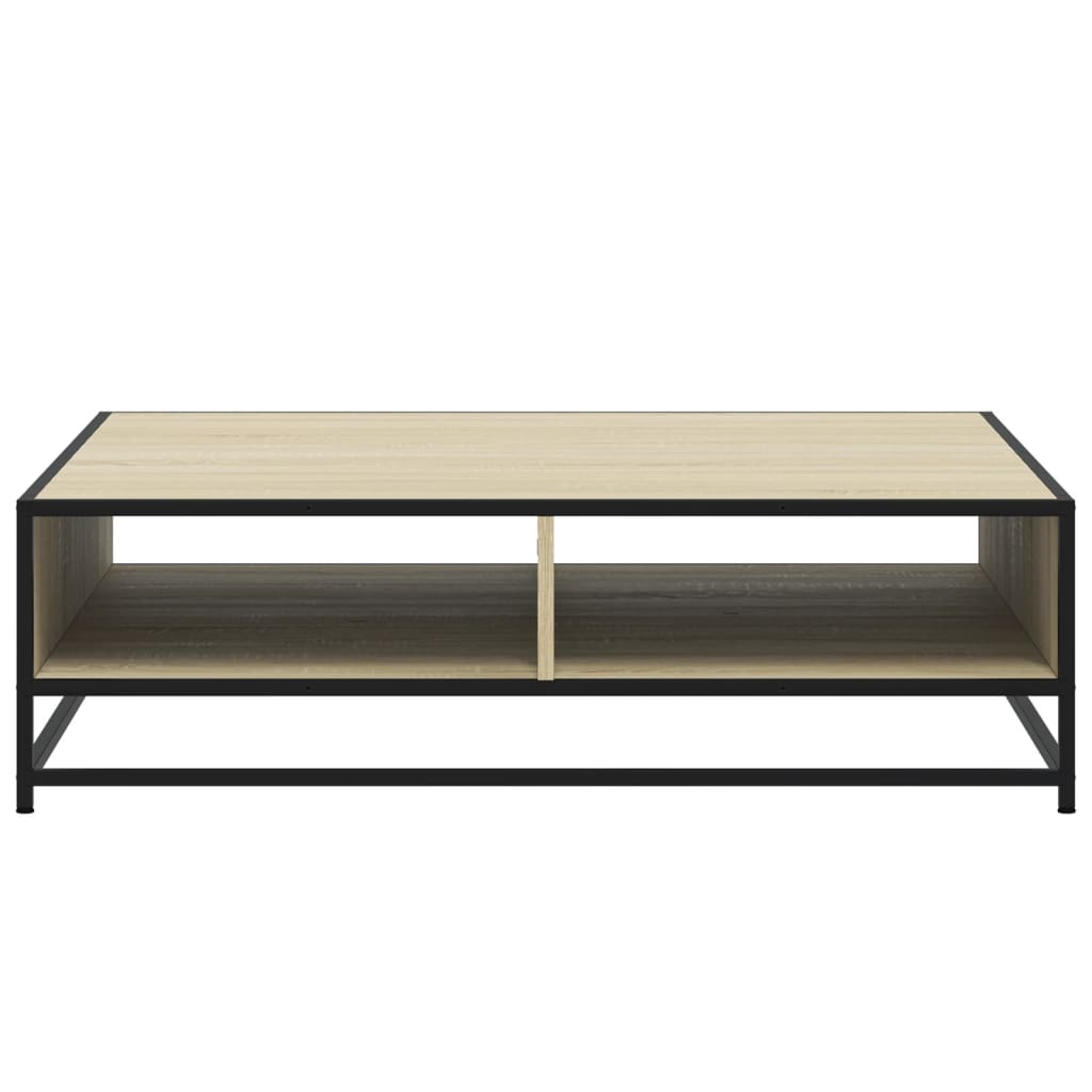 Salontafel 100x100x30 cm bewerkt hout en metaal sonoma eiken