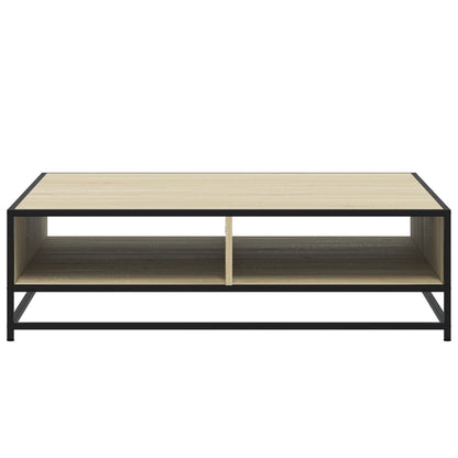 Salontafel 100x100x30 cm bewerkt hout en metaal sonoma eiken