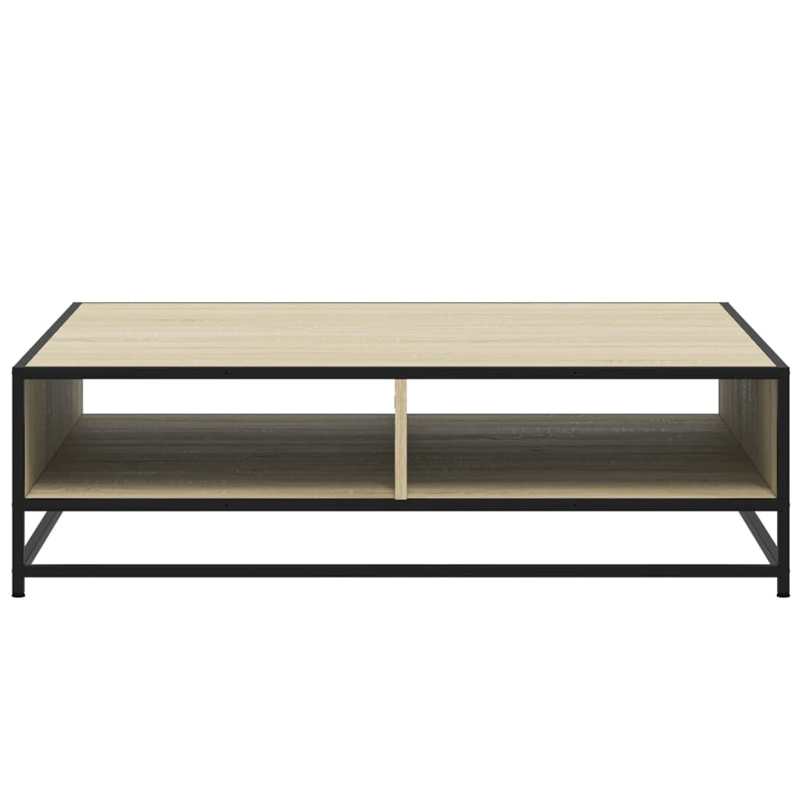 Salontafel 100x100x30 cm bewerkt hout en metaal sonoma eiken